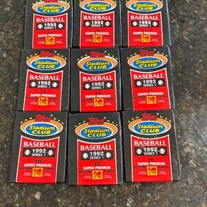 Topps Stadium Club 1992 Series 1 Cards - Black and Red